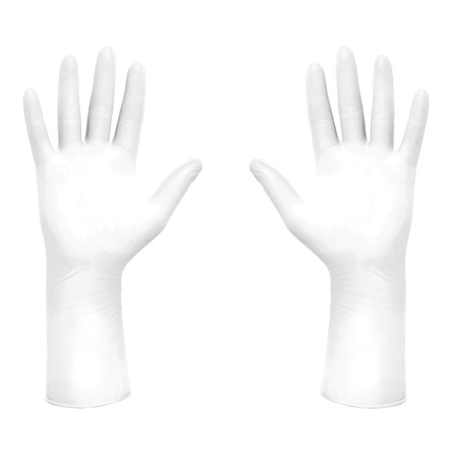 HALYARD PUREZERO® HG3 NITRILE CLEANROOM GLOVES - Gloves, Size 7.5, 12" Long with Smooth Grip, 6-mil Fingertip Thickness, White, Sterile, 20 pr/bx, 10 bx/cs (Any glove product purchased after 4/10/26 is non-returnable until further notice based on the