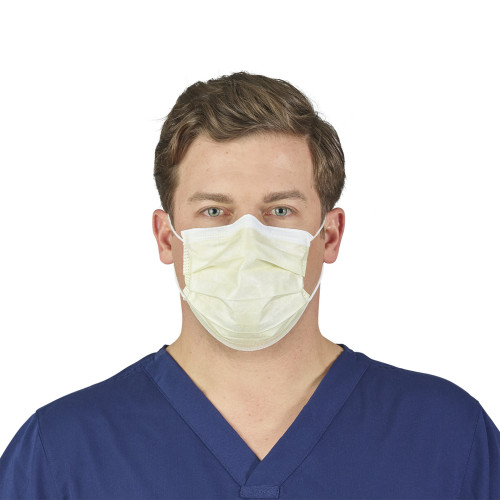 HALYARD ICP FACIAL PROTECTION MASK - Level 1, Earloop Mask, Yellow, 500/cs (US Only)