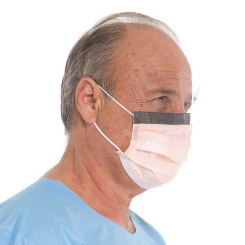 HALYARD FLUIDSHIELD™ FACE MASKS - Fluidshield® Fog-Free Procedure Mask with Earloops, Visor, Orange, 25/pkg, 4 pkg/cs (US Only)