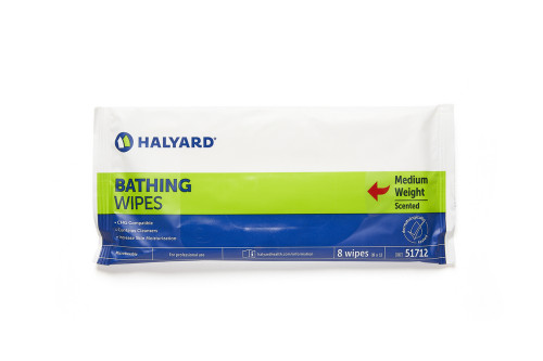 HALYARD BATHING WIPES - Bathing Wipe, Medium Weight, Scented, 8/pk, 60 pk/cs