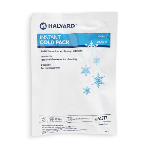 HALYARD INSTANT COLD PACKS - Halyard Instant Cold Pack, Junior, 5 x 7", Disposable, Single-Patient Use, 48 ea/cs