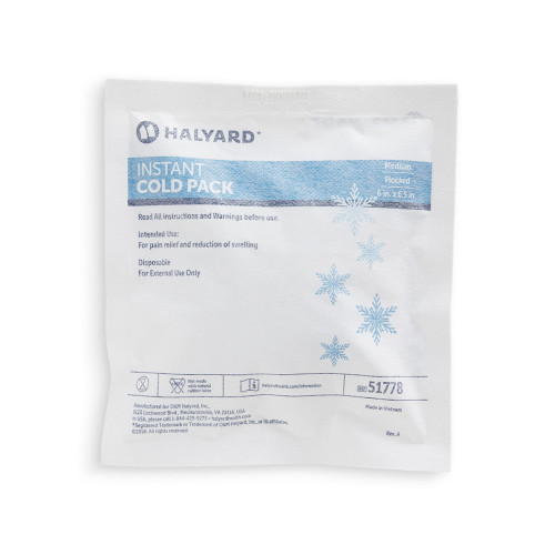 HALYARD INSTANT COLD PACKS - Halyard Instant Cold Pack, Medium with Flockingm 6 x 6.5", Single Patient Use, 24 ea/cs