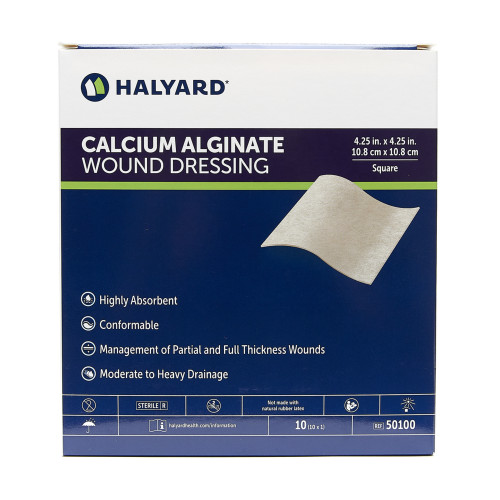 HALYARD DRESSING - Dressing, Alginate, 4.25" x 4.25", 10/bx, 10 bx/cs