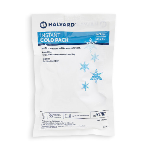 HALYARD INSTANT COLD PACKS - Instant Cold Pack, 6" x 9", Large, Single Patient Use, 24/cs