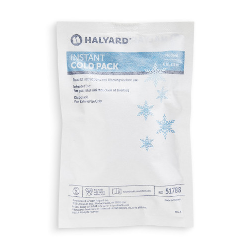 HALYARD INSTANT COLD PACKS - Instant Cold Pack, 6" x 9", Large with Flocking, Single Patient Use, 24/cs