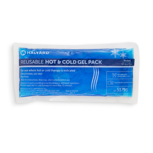 HALYARD HOT OR COLD GEL PACKS - Gel Pack, Hot/Cold, Medium, 4.5" x 9", Reusable, 24/cs