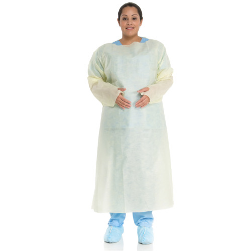 HALYARD ISOLATION GOWN - Over the Head Isolation Gown, Universal, Yellow, Thumb Hooks, 10/dsp, 10 dsp/cs (US Only)