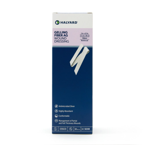 HALYARD DRESSING - Ag Gelling Fiber Dressing, 1" x 12", 10/bx, 30 bx/cs (US Only)