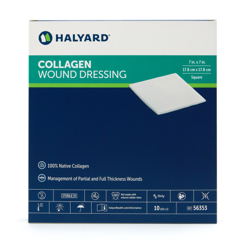 HALYARD DRESSING - Collagen Dressing, 7" x 7", 10/bx, 20 bx/cs (US Only)