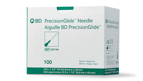 BD Needle, 25G x 1½", Regular Bevel, Sterile, 100/bx, 10 bx/cs (Continental US Only) - 25G, 1½"