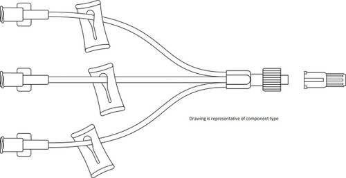 Acacia Extension Set, BD Qsyte™ Luer Access Split-Septum, 15cm (6") Macro Bore Tri-Extension Set, Spin Nut, 50/cs (Continental US Only) - 6"