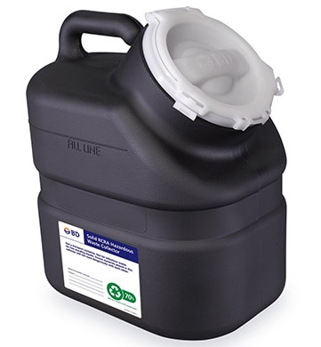 BD Collector, RCRA, 3 Gallon, One Piece Plug Top, 12/cs (Continental US Only) (Item is on allocation. Supplies may be limited or there may be longer than normal lead times)