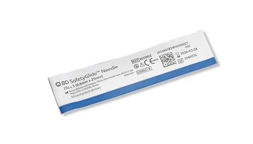 Needle, IM Hypodermic, 23G x 1" BD SafetyGlide™ Shielding, Sterile Regular Wall Type & Regular Bevel, Turquoise Hub, 50/bx, 10 bx/cs (Continental US Only) - 23G, 1"
