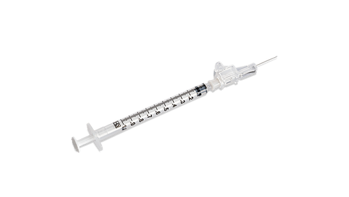 BD Syringe, 1mL, 27G x 5/8" Subcutaneous Needle, Regular Bevel, 50/bx, 8 bx/cs (Continental US Only) - 27G, 5/8"