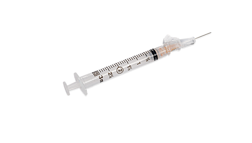 BD Syringe, 3mL, 25G x 5/8" Shielding Subcutaneous Injection Needle, Regular Bevel, Regular Wall, Detachable Needle, 50/bx, 8 bx/cs (Continental US Only) - 25G, 5/8"