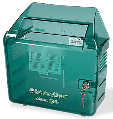 BD Recycled Green Locking Wall Cabinet, Shield, 5.4 Qt (Continental US Only)