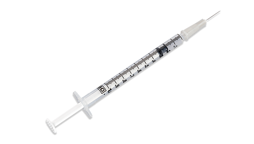 BD Tuberculin Syringe, 1mL, Detachable Needle, Slip Tip, 27G x ½", 100/bx, 8 bx/cs (Continental US Only) - 27G