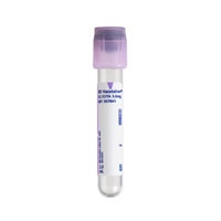 BD Plastic Tube, Hemogard™ Closure, 13mm x 75mm, 2.0mL, Lavender, Paper Label, K2EDTA (bxray coated) 3.6mg, 100/pk, 10 pk/cs (Temp Sensitive; Non-Returnable) (Continental US Only)