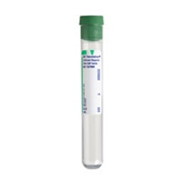 BD Plastic Tube, Conventional Stopper, 16mm x 100mm, 10.0mL, Green, Paper Label, Lithium Heparin (bxray coated) 150 Ubx Units, 100/pk, 10 pk/cs (Temp Sensitive; Non-Returnable) (Continental US Only) - Green