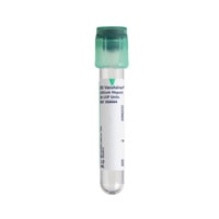 BD Plastic Tube, Hemogard™ Closure, 13mm x 75mm, 2.0mL, Green, Paper Label, Lithium Heparin (bxray coated) 84 Ubx Units, 100/bx, 10 bx/cs (Temp Sensitive; Non-Returnable) (Continental US Only) - Green