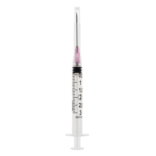 EXEL LUER LOCK SYRINGE WITH NEEDLE Syringe & Needle, Luer Lock, 3cc, Low Dead Space Plunger, 18G x 1½", 100/bx, 10 bx/cs (24 cs/plt) (Item on Manufacturer Backorder – Inventory Limited when Available)
