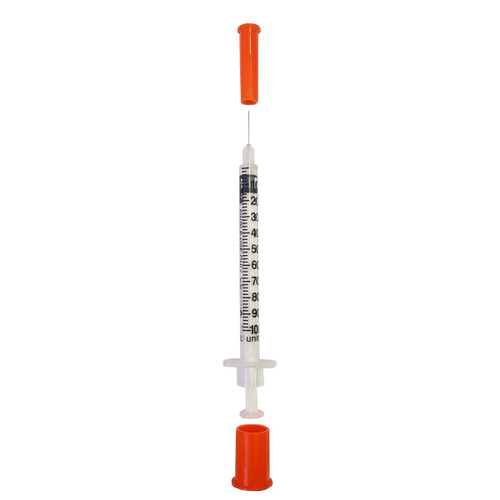 EXEL INSULIN SYRINGE WITH NEEDLE Insulin Syringe & Needle, 28G x ½", 1cc, 10/bg, 10bg/bx, 5bx/cs (16 cs/plt)