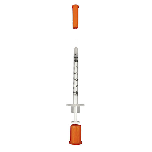 EXEL INSULIN SYRINGE WITH NEEDLE Insulin Syringe & Needle, 30G x 5/16", 3/10cc, 10/bg, 10 bg/bx, 5 bx/cs