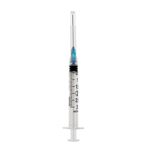 EXEL LUER LOCK SYRINGE WITH NEEDLE Syringe & Needle, Luer Lock, 3cc, Low Dead Space Plunger, 23G x 1½", 100/bx, 10 bx/cs (36 cs/plt)