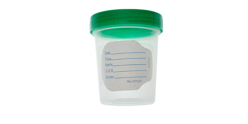 AMSINO URINE SPECIMEN CONTAINERS Specimen Container, Screw On Lid & Tamper Evident label, 4 oz, Sterile, 100/cs (48 cs/plt)