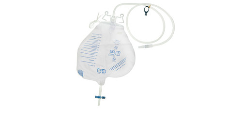 AMSINO AMSURE® URINARY DRAINAGE BAGS Drainage Bag, 2000mL, Anti-Reflux Chamber, Pre-Pierced Needle Free Sampling Port (Luer Slip or Blunt Cannula Compatible), Universal Double Hook & Rope Hanger, T-Tap Drain Port, Sterile Fluid Pathway, 20/cs...