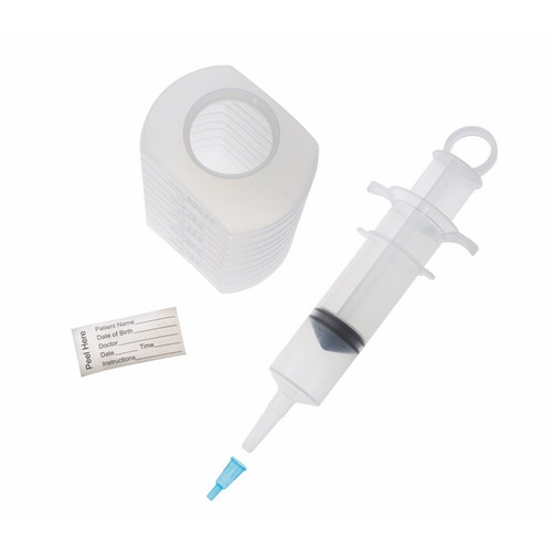 AMSINO AMSURE® ENTERAL FEEDING/IRRIGATION KITS & TRAYS Piston Irrigation Kit Includes: 500cc Graduated Container, 60cc Thumb Control Ring Syringe, Patient ID Label, Small Tube Adapter, Packaged in a Resealable IV Pole Bag, 30/cs (64 cs/plt)