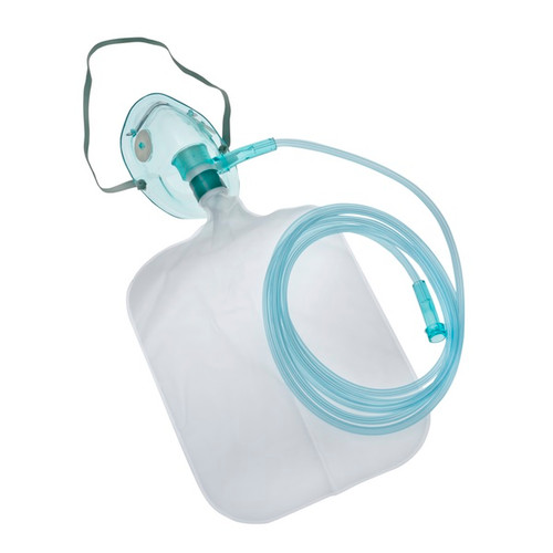 AMSINO AMSURE® OXYGEN MASK & TUBING Oxygen Mask, Non-Rebreather, Adult with 7 ft Tubing, Reservoir Bag, 50/cs