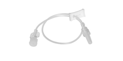 AMSINO AMSAFE® IV ADMINISTRATION SETS Microbore Tubing, Length 12" Female Luer Lock, 1 Slide Clamp, Rotating Male Luer Lock, Tyvek Poly Pouch, 0.2mL Priming Volume, DEHP-Free, Latex Free (LF), 50/cs