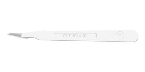 CINCINNATI STAINLESS STEEL SCALPEL Scalpel, Stainless Steel, Size 11, White Handle, Disposable, Sterile, 10/bx