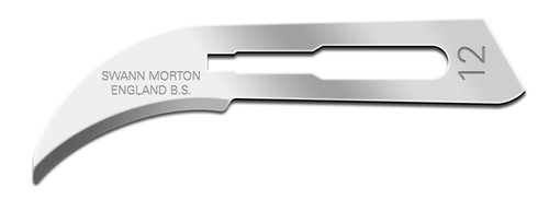 CINCINNATI SWANN MORTON CARBON STEEL BLADE Blade, Swann Morton, Carbon Steel, Size 12, Sterile, 100/bx