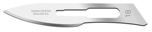 CINCINNATI SWANN MORTON CARBON STEEL BLADE Blade, Swann Morton, Carbon Steel, Size 18, Sterile, 100/bx