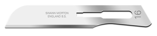 CINCINNATI SWANN MORTON STAINLESS STEEL  BLADE Blade, Swann Morton, Stainless Steel, Size 16, Sterile, 100/bx