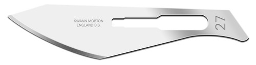 CINCINNATI SWANN MORTON STAINLESS STEEL  BLADE Blade, Swann Morton, Stainless Steel, Size 27, Sterile, 100/bx