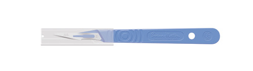 CINCINNATI SWANN MORTON SCALPELS Scalpel, Guarded, Stainless Steel, Size 11, Blue Handle, Disposable, Sterile, 10/bx
