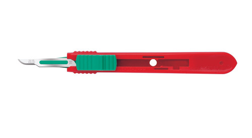 CINCINNATI SAFETY SCALPELS Safety Scalpels, Swann Morton, Stainless Steel, Red Handle, Size 15, Disposable, Non-Sterile, 500/bx