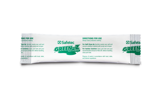 SAFETEC GREEN-Z® SPILL CONTROL SOLIDIFIER Green-Z, Single-Use Pouch, 3000 cc, 75 pch/cs (Available to Continental US & Canada dealers only)