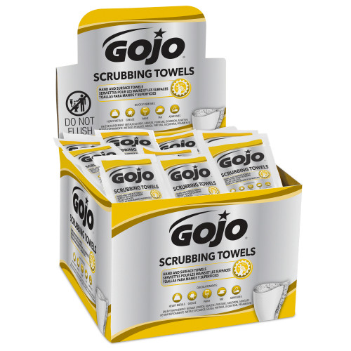 GOJO® SCRUBBING TOWELS Scrubbing Towels, 80 ct. Individually Wrapped in a Folding Display Carton, 4 ctn/cs