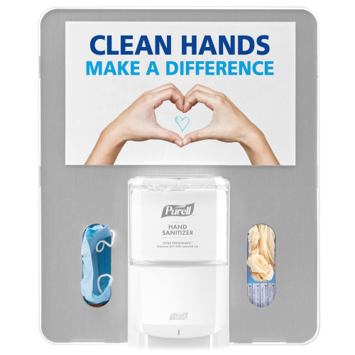 GOJO PURELL® MESSENGER™ STAND AND ACCESSORIES Purell® Messenger™ Floor Stand Hygiene Bracket, White with Silver, 1/cs