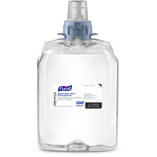 GOJO PURELL® HEALTHY SOAP™ PURELL® Healthy Soap® BAK E2 Antimicrobial Foam Soap Refill, for FMX-20™ Push-Style Soap Dispensers, 2000 ml, Clear, 2/cs