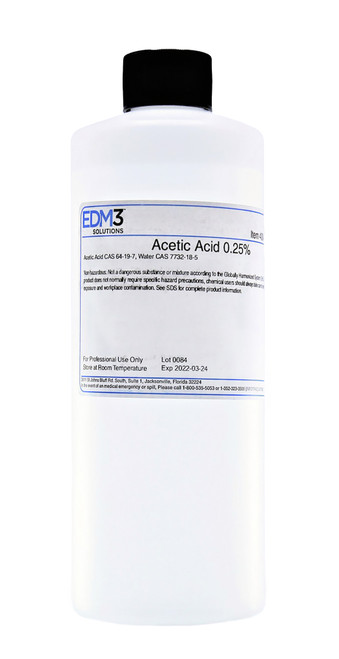 EDM3 STAINS AND REAGENTS Acetic Acid, 0.25%, 16 oz (Item is Non-Returnable) (US Only)