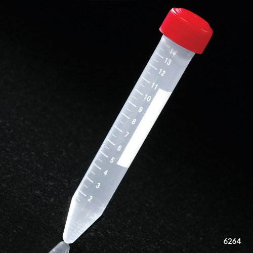 GLOBE SCIENTIFIC RNASE/DNASE FREE CENTRIFUGE TUBES Centrifuge Tube, 15 mL, PP, Non-sterile, w/ separate screw cap, 500/cs
