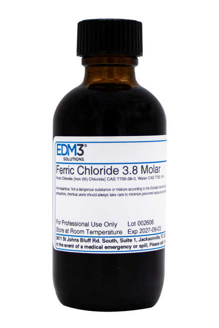 EDM3 STAINS AND REAGENTS Ferric Chloride, 3.8m, Amber Glass Bottle, 2 oz (Item is Non-Returnable) (US Only)