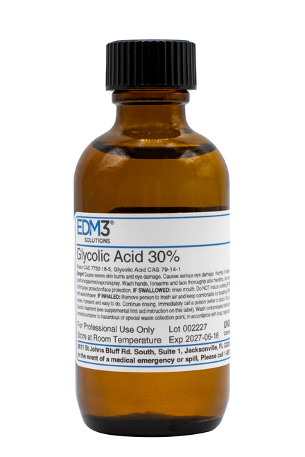 EDM3 STAINS AND REAGENTS Glycolic Acid, 30%, 2 oz (Item is Non-Returnable) (US Only)