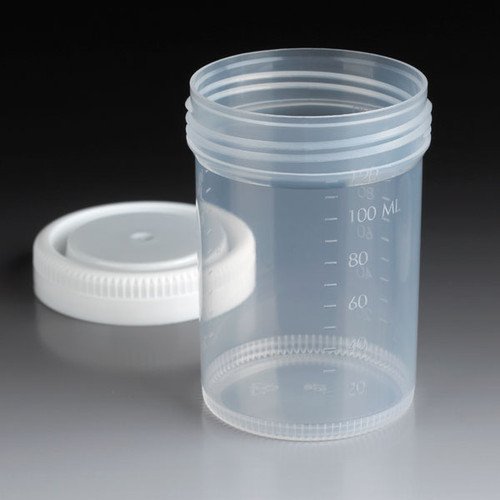 GLOBE SCIENTIFIC LEAK RESISTANT CONTAINERS Leak Resistant Container, 120 mL, PP, 300/cs