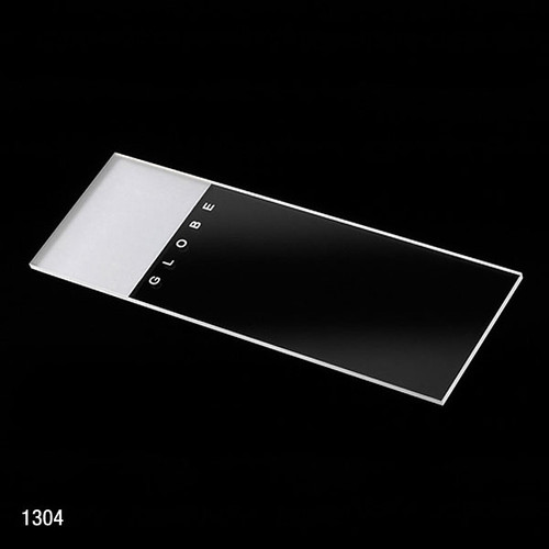 GLOBE SCIENTIFIC CLASSIC GLASS MICROSCOPE SLIDES Slide, Frosted (One End, One Side), 90° Corners, Ground Edges, 25 x 75mm, 72/bx, 20 bx/cs